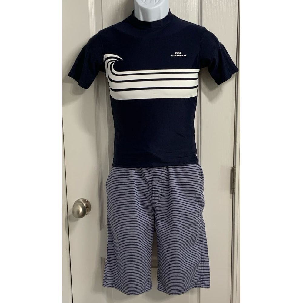 BUNDLE Arizona Jean Board Shorts size 14/16 & OBX Outer Banks Swim Shirt Large